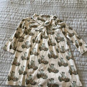 Kate Quinn Organic Cotton Cream Dress with Frog Design